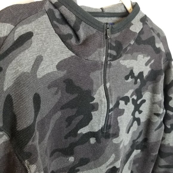 Polo Ralph Lauren Mens M Gray Camo Long Sleeve 1/4 - Picture 6 of 8